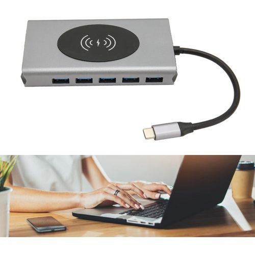 13 in 1 Type C USB Hub With Wirless Charging