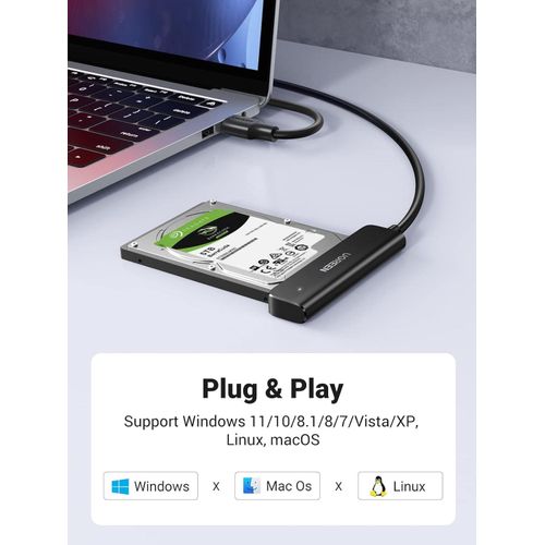 Ugreen SATA Cable  to USB 3.0 Adapter Hard Drive Cable External Disk Reader 2.5 SSD to HDD Clone Transfer Upgrade Kit UASP Connector Compatible for Crucial  Internal HDD SSD