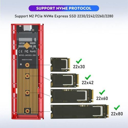 915 Generation M2 SSD Case M2 To USB 31 Gen 2 10Gbps NVMe SSD Enclosure for NVMe PCIE M Key BM Key SSD M2 SSD Case OTG