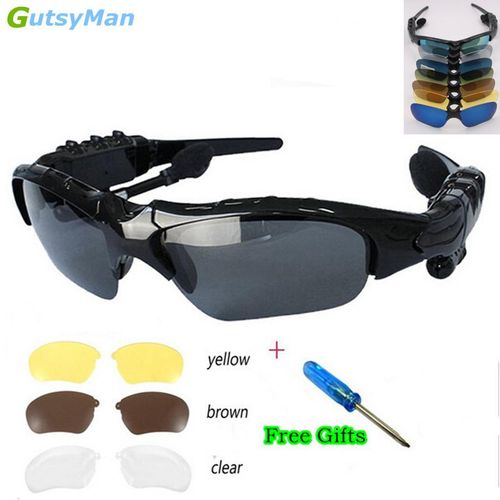 GutsyMan Sport Stereo Wireless Bluetooth 4.1 Headset Telephone Driving Sunglasses/mp3 Riding Eyes Glasses With colorful Sun lens
