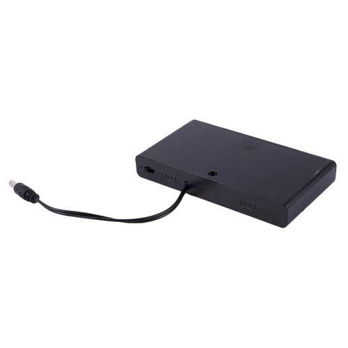 2.1x5.5mm Plug Batteries Case Box w Cover for 8 x 1.5V AA Ba