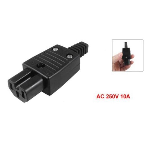 Black IEC320 C15 Female Outlet Socket Power Adapter Connect
