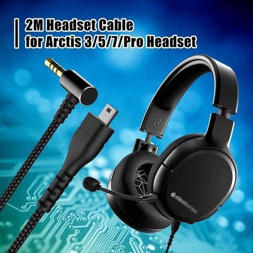 For SteelSeries Arctis 3 5 7 Pro Game Headset Cable ZS0258 Black