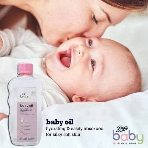 Boots Baby Oil 300ml - Pink