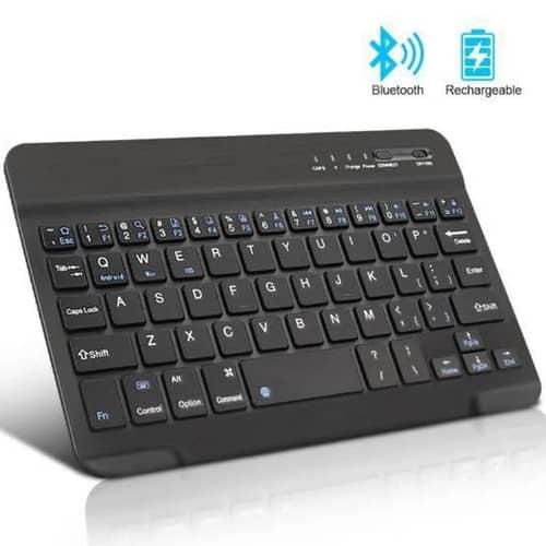 Idino  Portable Key Slim Wireless Wi-Fi Rechargeable Bluetooth Keyboard With Integrated Commands Ergonomic Scissor Structure Rechargeable Portable Keyboard, Auto Sleep Mode Tablet Keyboard with Multiple Shortcut Keys for Phone Laptop Tablet