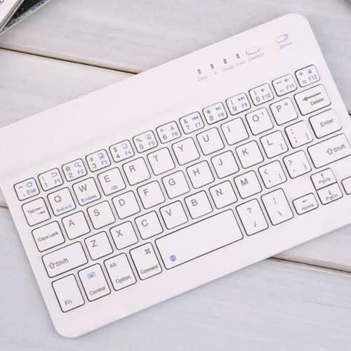 Idino  Portable Key Slim Wireless Wi-Fi Rechargeable Bluetooth Keyboard With Integrated Commands Ergonomic Scissor Structure Rechargeable Portable Keyboard, Auto Sleep Mode Tablet Keyboard with Multiple Shortcut Keys for Phone Laptop Tablet