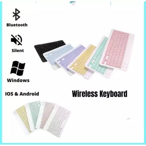 Idino  Portable Key Slim Wireless Wi-Fi Rechargeable Bluetooth Keyboard With Integrated Commands Ergonomic Scissor Structure Rechargeable Portable Keyboard, Auto Sleep Mode Tablet Keyboard with Multiple Shortcut Keys for Phone Laptop Tablet