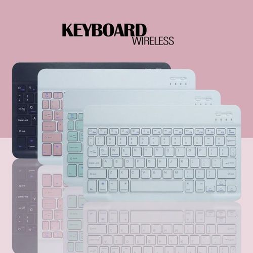 Idino  Portable Key Slim Wireless Wi-Fi Rechargeable Bluetooth Keyboard With Integrated Commands Ergonomic Scissor Structure Rechargeable Portable Keyboard, Auto Sleep Mode Tablet Keyboard with Multiple Shortcut Keys for Phone Laptop Tablet