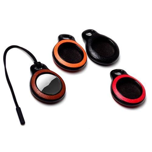 AntiLost Airtag Case Suitable for Apple Airtag Leather Case, Suitable for Apple Tracker Device AntiDrop Orange