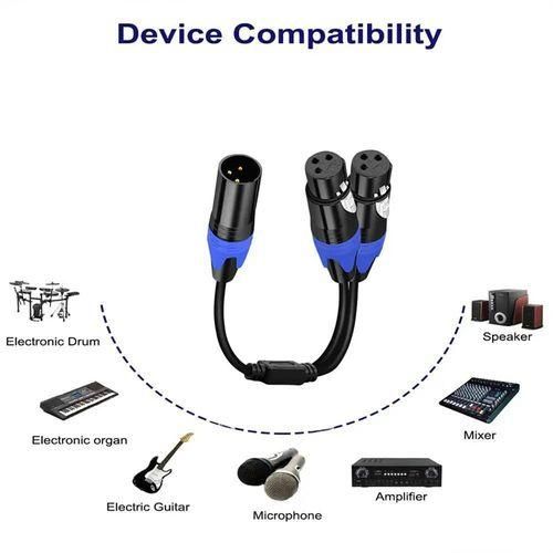 1 Male to 2 Female XLR Y Splitter Micrphone Cable,3Pin XLR M