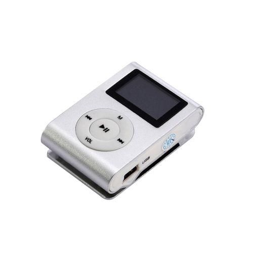 Clip On Mini USB LCD Screen MP3 TF Card Support Sports Music Player Silver