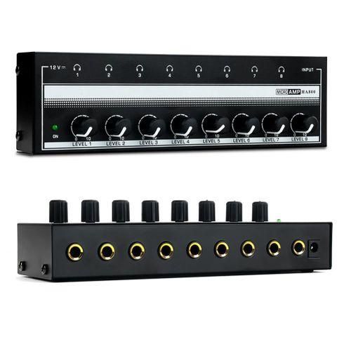 HA800 UltraCompact 8 Channel Headphone Audio Stereo Amp Mic