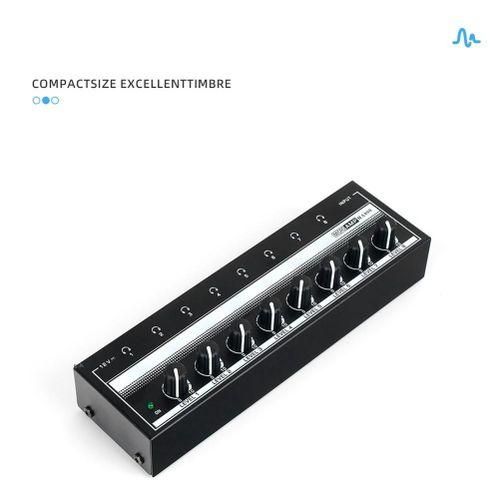 HA800 UltraCompact 8 Channel Headphone Audio Stereo Amp Mic