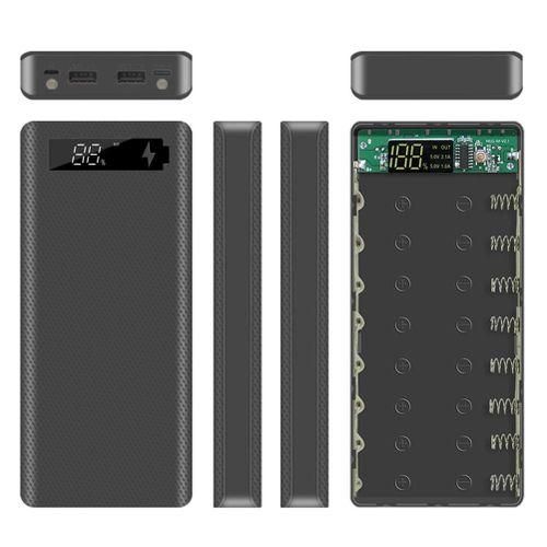 18650 Battery Power Bank Case LCD Display Support 20000MAh L