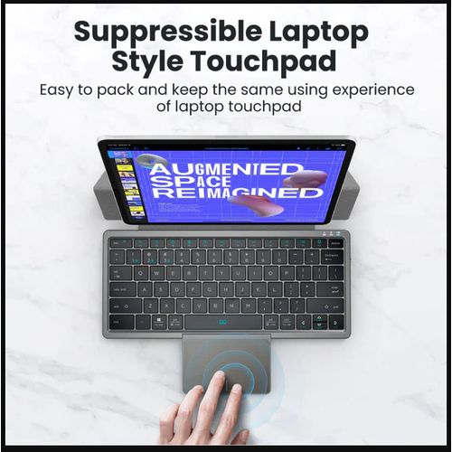 Universal New Concept Keyboard With Rotatable Touchpad, Gray
