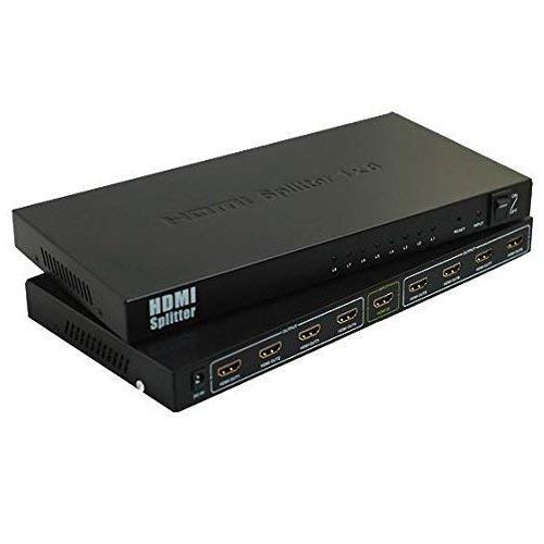 4K HDMI Splitter 1 In 8 Out, 8 Way HDMI Splitter 1x8 4Kx2K@30Hz W/AC Adapter, Mirror Duplicate For Gaming Console, Laptop, Monitor, Television, Projector, DVD Player - Black