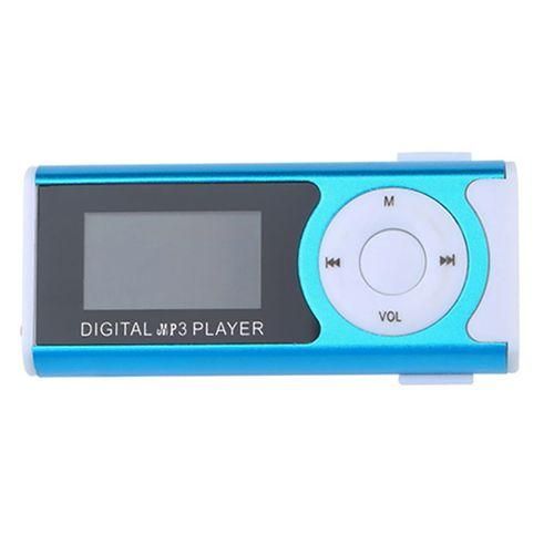 1.3 Inch LCD Screen Clip USB Mini Mp3 Music Player Support 16GB Micro SDCardBlue