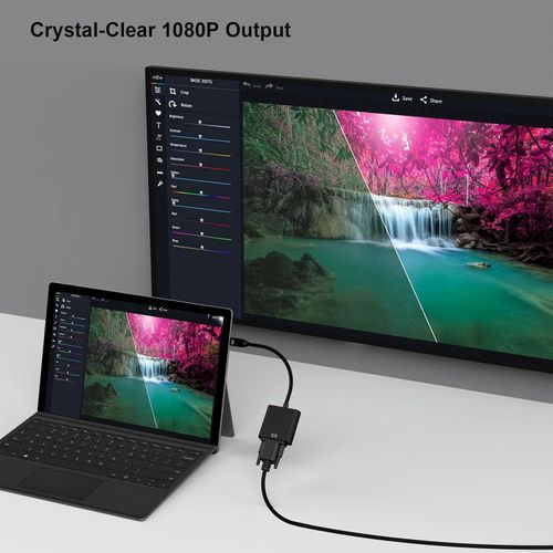Mini DP Display Port to VGA (Thunderbolt Compatible) -Black