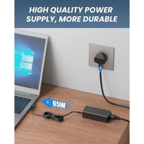 Hp 65W  Laptop Charger Compatible with EliteBook,  Pavilion,  Chromebook,  ProBook,  Envy,  Spectre, Stream, 250 G6, 255 G7, 741727-001 710412-001 and more(4.5 X 3mm)