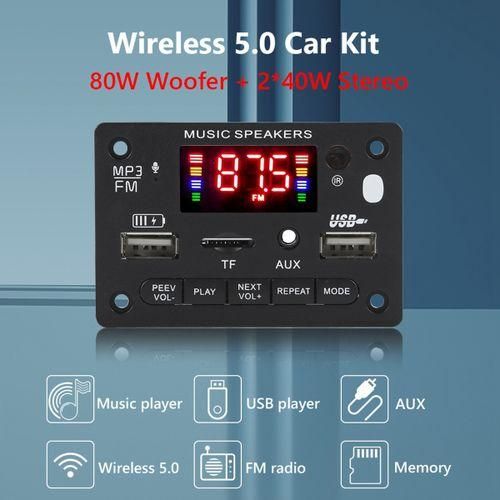 12V bluet ooth 5.0 MP3 Player Decoder Board 2X40W Car Amplif