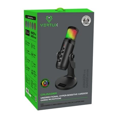 Vertax Microphone Vertux Crusader USB Black Gaming Microphone (crusader.black)