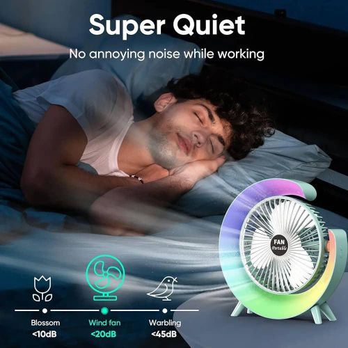 Rechargeable Mini Desktop Fan With 3 Speeds-Multicolours