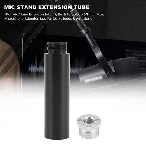 4Pcs Mic Stand Extension Tube, 58Inch Female to 58Inch Mal