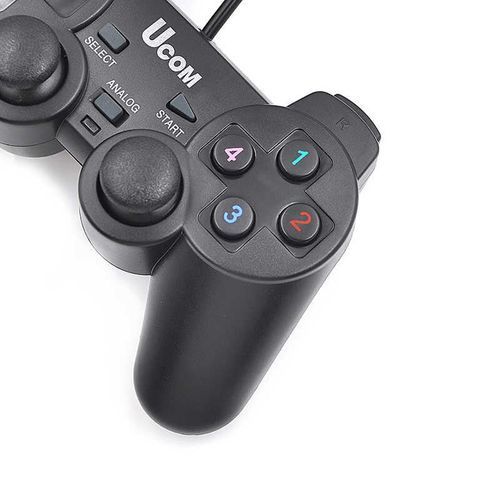 USB Vibration Shock PC Computer / Laptop Game Pad - Black