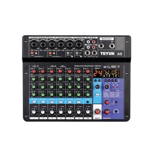 A8 Portable Mixer Sound Card 8 Mixing Console E