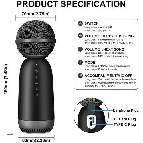 Wireless Microphones blueto oth Speaker,for Kids Mic for Sing