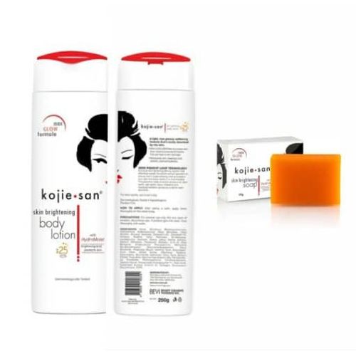 Kojie San  Skin brightening body lotion and skin brightening soap