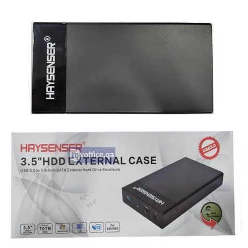 Haysenser USB 3.0 Hard Disk Case 3.5 Inch External Case HDD Case With Power Cable-Black