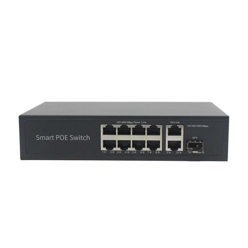 8+2 POE Switch 8 Ethernet Port -Black,silver