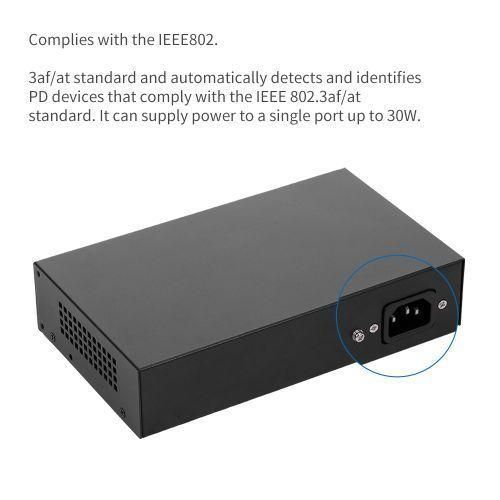 8+2 POE Switch 8 Ethernet Port -Black,silver