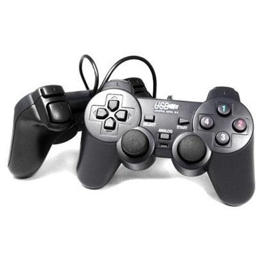 UCOM PC Twin Controller Game Pads Double Shock Vibration PC USB Dual Shock Twin Game Pad  - Black