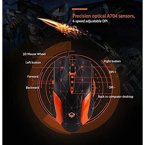 Meetion C500 4in1 Combo Gaming Keyboard Mouse and Mouse pad with Gaming Headset Wired LED RGB Backlight for Computer PC Laptop  Black