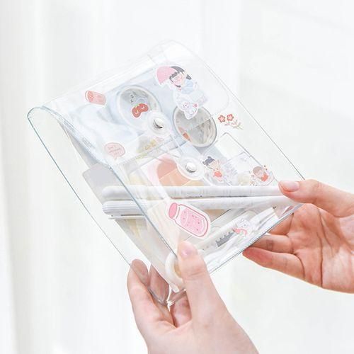 Portable Transparent File Document Bag Pouch Plastic