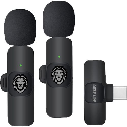 Green Lion 3 in 1 Wireless Microphone - Black