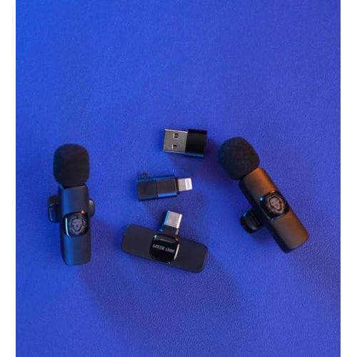 Green Lion 3 in 1 Wireless Microphone - Black