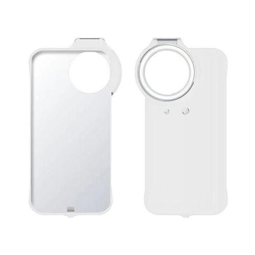 Fill Light Mobile Phone Case,Compatible for iPhone12 12 Pro Phone Case Fill Light Phone Cover Circle LED Light  White
