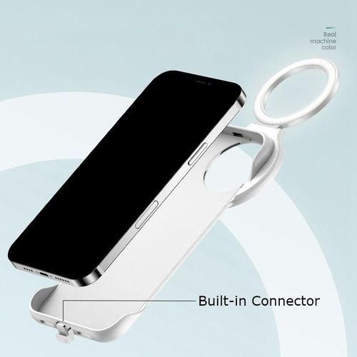 Fill Light Mobile Phone Case,Compatible for iPhone12 12 Pro Phone Case Fill Light Phone Cover Circle LED Light  White