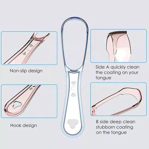 BPAFree Tongue Scraper: Effective Tool for Bad Breath Treatment. FoodGrade PP Cleaner for Oral Hygiene
