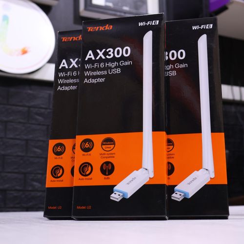 tenda AX300 Wi-Fi 6 USB Wireless Adapter High Gain Antenna Multi-System Compatibility Plug & Play