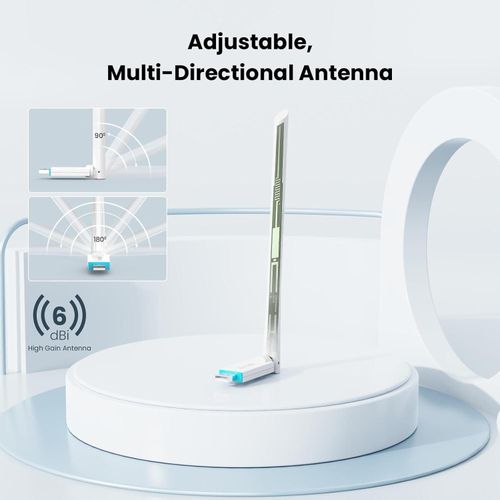 tenda AX300 Wi-Fi 6 USB Wireless Adapter High Gain Antenna Multi-System Compatibility Plug & Play