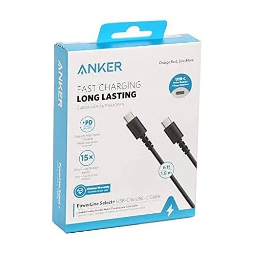Anker PowerLine Select+ USB-C To USB-C 2.0 Cable (Black, 1.8m, 6ft)-Black