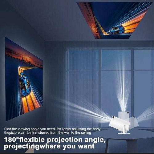 Multimedia Ultra HD High Dynamic Range Smart Portable Projector - White