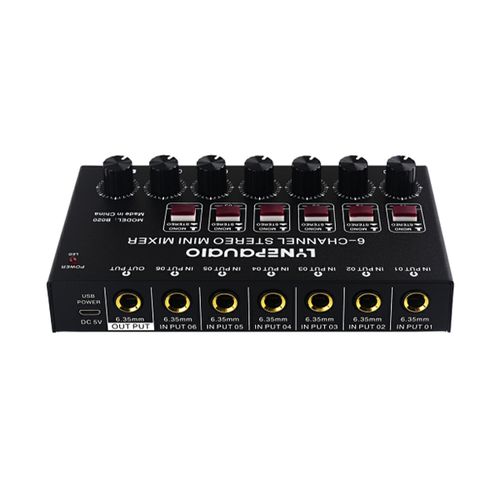 LYNEPAUAIO Mini 6- Stereo Mixer Musical Instrumen