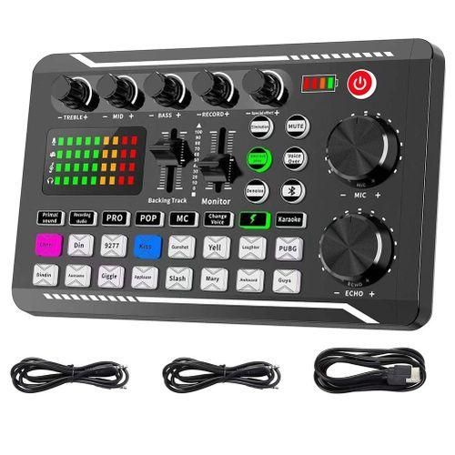 Audio Mixer,Live Sound Card and Audio Interface with DJ Mixer Effects and Voice Changer,Podcast Production Studio
