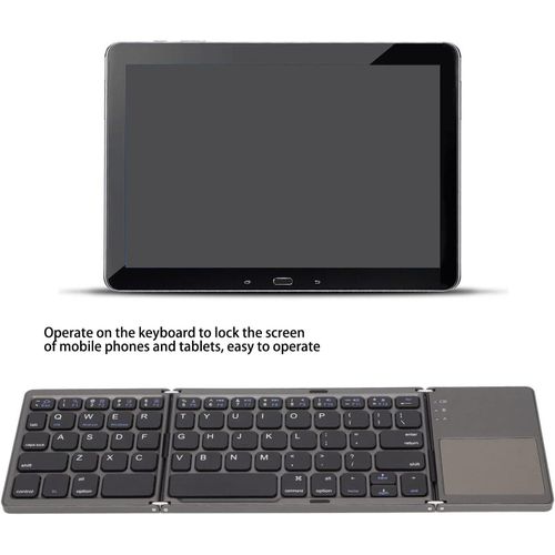 Foldable Bluetooth Keyboard, Pocket Size, with Touchpad-Grey