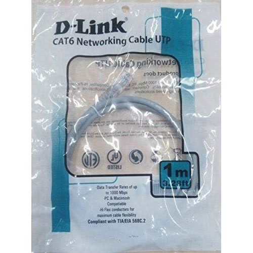 D-Link Patch Cord cat 6,1m Networking Cable UTP Grey Color